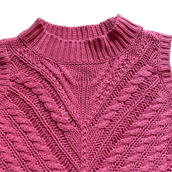 Aeropostale Cold Shoulder Mock Neck Sweater-Pink-Small-NWT - Picture 4 of 8